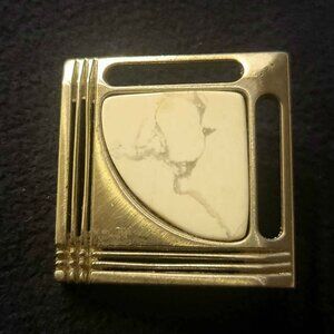 Vintage Silver With White Howlite Stone. Broach, Pendant, Clip.